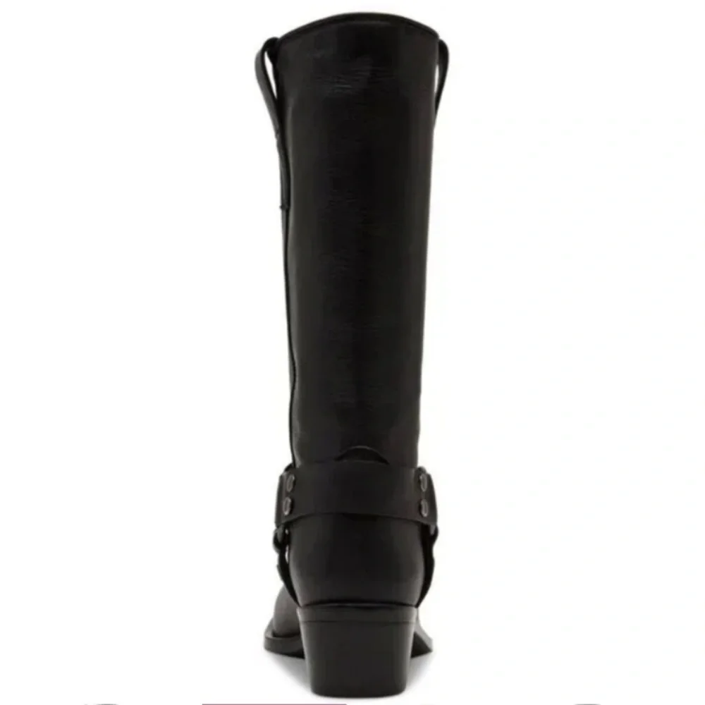 ◼️Steve Madden◼️Women’s Ruskin Engineer Black Heeled Boots  NWT - Picture 6 of 12
